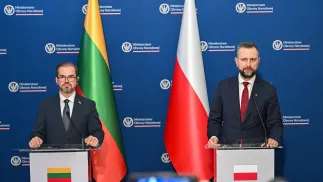 Władysław Kosiniak-Kamysz, Robertas Kaunas Fot. PAP/Radek Pietruszka