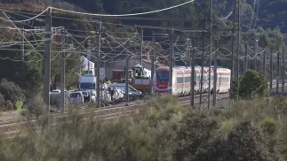 Miejsce katastrofy kolejowej w Hiszpanii, fot. PAP/EPA/EFE/JORGE ZAPATA