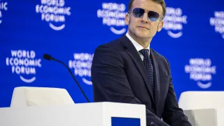 Prezydent Francji Emmanuel Macron. Fot. PAP/EPA/GIAN EHRENZELLER