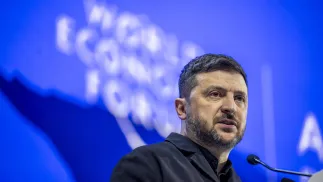 Президент України Володимир Зеленський. Fot. PAP/EPA/GIAN EHRENZELLER