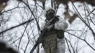 Украинский солдат. Fot. PAP/EPA/Oleg Movchaniuk