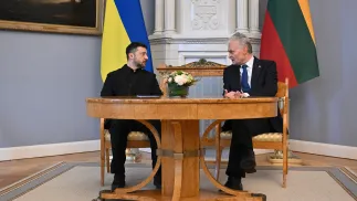 Володимир Зеленський і Ґітанас Науседа. Fot. PAP/Valdemar Doveiko