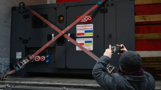 Oficjalne przekazanie generatorów w ramach akcji „Ciepło z Polski dla Kijowa”. Fot. PAP/Vladyslav Musiienko