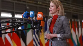 Kaja Kallas. Fot. PAP/EPA/Olivier Hoslet