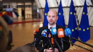 Міністр закордонних справ Франції Жан-Ноель Барро. Fot. PAP/EPA/Olivier Hoslet 