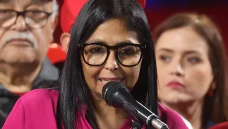 Исполняющая обязанности президента Венесуэлы Дельси Родригес. Fot. PAP/EPA/Miguel Gutierrez