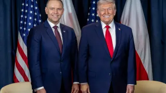 Prezydent Polski Karol Nawrocki i przywódca USA Donald Trump. Fot. Mikołaj Bujak/KPRP
