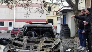 Zniszczenia spowodowane rosyjskim atakiem w Odessie. Fot. PAP/Alena Solomonova