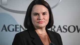 Swiatłana Cichanouska. Fot. PAP/Radek Pietruszka 
