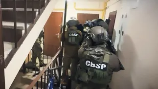 Funkcjonariusze CBŚP w akcji zatrzymania Fot. CBŚP