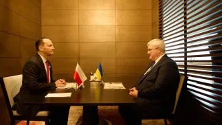 Spotkanie Sikorski-Sybiha w Kijowie, fot. X/@sikorskiradek