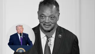 Donald Trump/Jesse Jackson. Fot. EPA/AARON SCHWARTZ/PAP/EPA/LUDOVIC MARIN / POOL MAXPPP