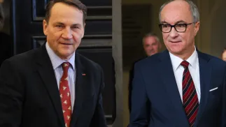 Szef MSZ Radosław Sikorski i marszałek Sejmu Włodzimierz Czarzasty. Fot. PAP/Rafał Guz/Leszek Szymański
