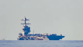 Amerykański lotniskowiec USS Gerald R. Ford. Fot. PAP/EPA/Terje Pedersen