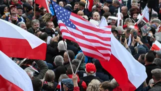 Flagi Polski i USA Fot. PAP/Wojtek Jargiło