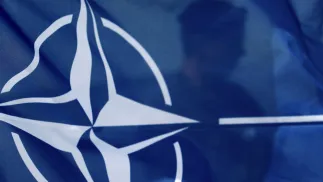 Flaga NATO, fot. PAP/EPA/TOMS KALNINS