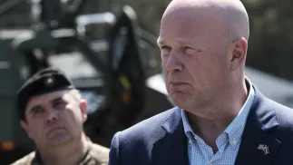 Ambasador USA przy NATO Matthew Whitaker. Fot. PAP/EPA/	VALDA KALNINA