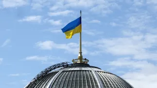 Flaga Ukrainy Fot. PAP/EPA/SERGEY DOLZHENKO