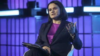 Swiatłana Cichanouska. Fot. PAP/EPA/ANTONIO PEDRO SANTOS 