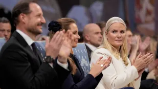 Od lewej: Haakon, książę koronny Norwegii, księżniczka Ingrid Aleksandra i księżna Mette-Marit, fot. PAP/EPA/NTB POOL/OLE BERG-RUSTEN / POOL