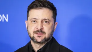 Президент Украины Владимир Зеленский. Fot. PAP/EPA/Sem Van Der Wal