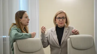 Katarzyna Pełczyńska-Nałęcz i Paulina Hennig-Kloska. Fot. PAP/Radek Pietruszka
