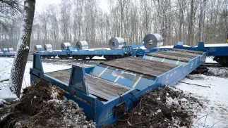 Wykolejenie pociągu towarowego. (zdjęcie ilustracyjne) Fot. PAP/Art Service