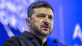 Wołodymyr Zełenski Fot. PAP/EPA/GIAN EHRENZELLER