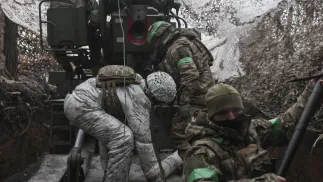 Ukraińscy żołnierze w Donbasie. Fot. PAP/EPA/OLEG MOVCHANIUK