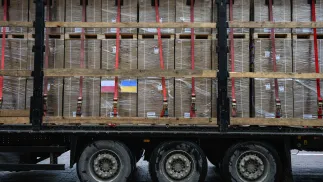 Передані Україні генератори в рамках акції "Тепло з Польщі для Києва". Fot. PAP/Vladyslav Musiienko