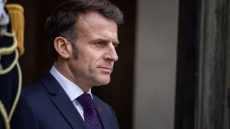 Prezydent Francji Emmanuel Macron. Fot. PAP/EPA/CHRISTOPHE PETIT TESSON