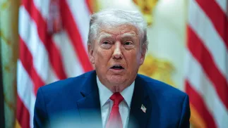 Prezydent USA Donald Trump. Fot. PAP/EPA/AARON SCHWARTZ / POOL