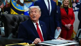 Prezydent USA Donald Trump. Fot. PAP/EPA/AARON SCHWARTZ / POOL