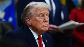 Prezydent USA Donald Trump. Fot. PAP/EPA/AARON SCHWARTZ / POOL