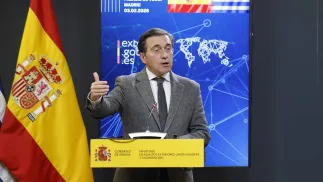 Szef hiszpańskiej dyplomacji Jose Manuel Albares. Fot. PAP/EPA/Mariscal