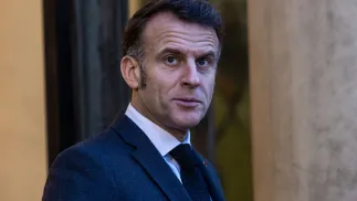 Prezydent Francji Emmanuel Macron. Fot. PAP/EPA/CHRISTOPHE PETIT TESSON
