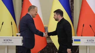 Дональд Туск і Володимир Зеленський. Fot. PAP/Paweł Supernak