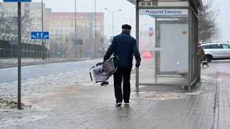 Gołoledź w Szczecinie Fot. PAP/Marcin Bielecki