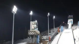 Obiekt zawodów w rywalizacji zawodników na skoczni normalnej w Predazzo. Zdj. Ilustracyjne. Fot. PAP/Grzegorz Momot