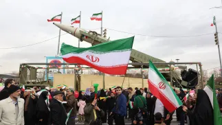 Irańczycy w Teheranie, fot. PAP/ABEDIN TAHERKENAREH