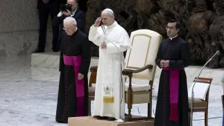 Papież Leon XIV podczas audiencji generalnej Fot. PAP/EPA/MASSIMO PERCOSSI