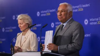 Урсула фон дер Ляйен, Антониу Кошта.  Fot. PAP/ EPA/OLIVIER HOSLET