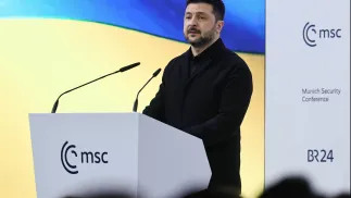 Wołodymyr Zełenski. Fot. PAP/EPA/RONALD WITTEK