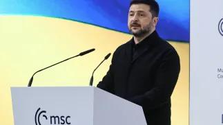 Wołodymyr Zełenski. Fot. PAP/EPA/RONALD WITTEK