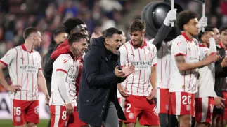 Piłkarze Girony. Fot. PAP/EPA/Siu Wu