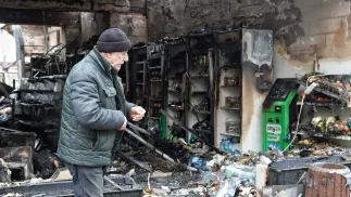 Руйнування в Одесі внаслідок російського обстрілу. Fot. PAP/Alena Solomonova