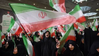 Манифестация в Тегеране. Фотоиллюстрация. Fot. PAP/EPA/ABEDIN TAHERKENAREH