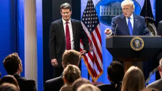 Пресс-конференция Дональда Трампа о решении Верховного суда США. Fot. PAP/EPA/Bonnie Cash/Pool