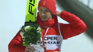 Kacper Tomasiak został mistrzem Polski w skokach narciarskich. Fot. PAP/	Grzegorz Momot