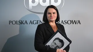 Swiatłana Cichanouska. Fot. PAP/Radek Pietruszka